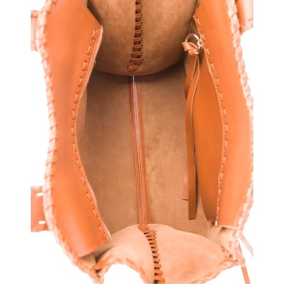 Chloe | Medium Calfskin Leather Mony Tote Bag in Caramel - Picture 5 of 15